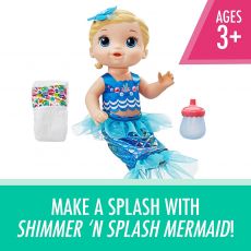 عروسک بیبی الایو مدل Shimmer N Splash Mermaid بلوند, image 3