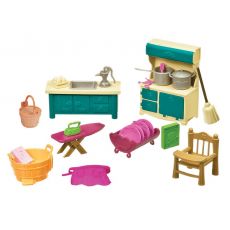 ست آشپزخانه و لوازم شست و شوی لباس عروسک های خانواده Li'l Woodzeez, image 3
