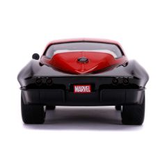 ماشین فلزی شورلت مدل Corvette به همراه فیگور بیوه سیاه با مقیاس 1:24, image 7