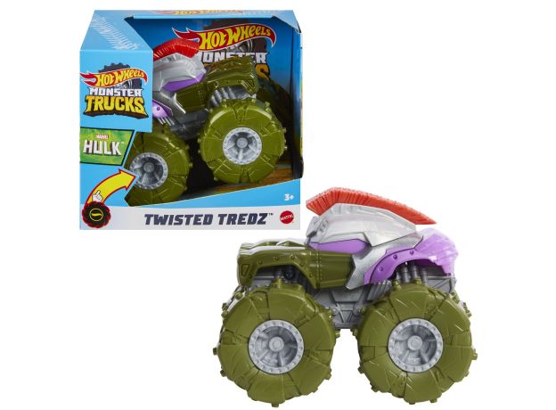 پک تکی ماشین 13 سانتی Hot Wheels سری Monster Truck مدل Marvel Hulk, تنوع: GVK37-Marvel Hulk, image 