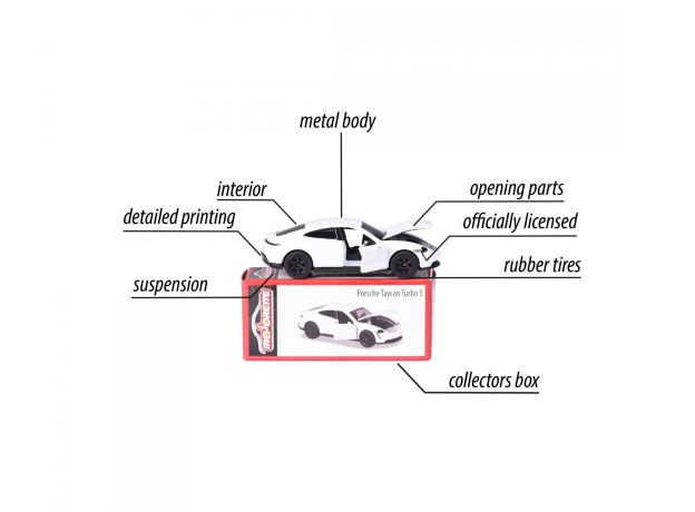 پک تکی ماشين پورشه Taycan Turbo S Majorette, تنوع: 212053153-Porsche Taycan White, image 3