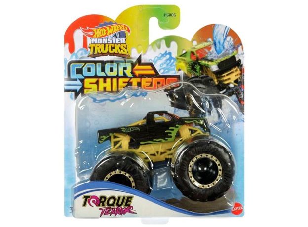 پک تکی ماشین Hot Wheels Color Shifter سری Monster Truck مدل Torque Terror, تنوع: HGX06-Torque Terror, image 