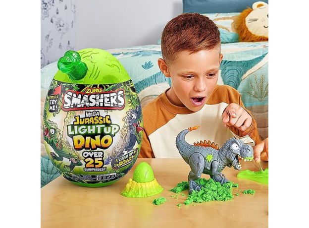 تخم داینو اسمشرز Smashers سری مگا ژوراسیک لایت آپ Mega Jurassic Lightup چراغدار با استخوان سبز, تنوع: 74108-Green, image 6