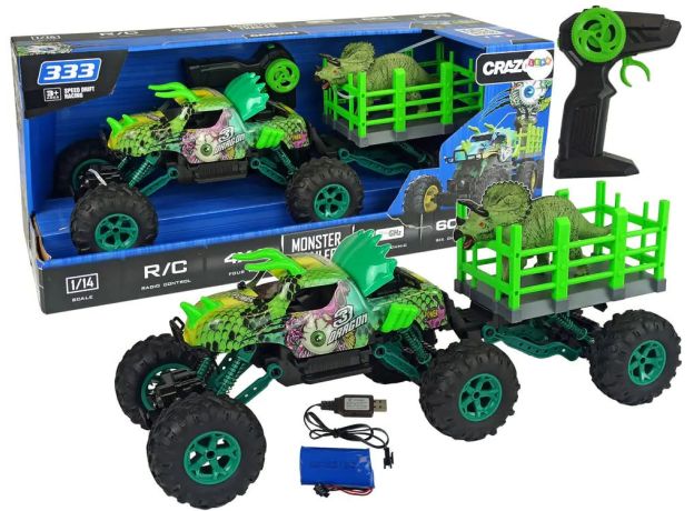 ماشین کنترلی آفرودی Crazon مدل Dinosaur Truck با مقیاس 1:14, image 