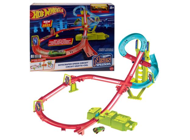 پیست ماشین های Hot Wheels سری Neon Speeders مدل Skyscraper Speed Circuit, image 