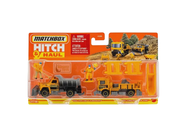 پک تریلر و کامیون Match Box سری Hitch and Haul مدل Road Stripe King, تنوع: H1235-Plowverizer, image 