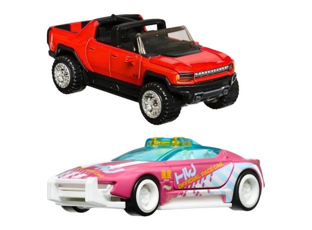 پک 2 تایی ماشین‌ های Hot Wheels سری Pull-Back Speeders مدل  GMC Hummer EVو Alpha Pursuit, تنوع: HPR91-Hummer, image 2