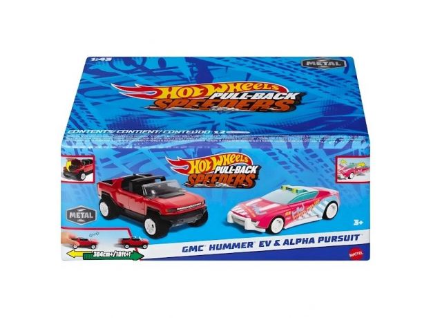 پک 2 تایی ماشین‌ های Hot Wheels سری Pull-Back Speeders مدل  GMC Hummer EVو Alpha Pursuit, تنوع: HPR91-Hummer, image 5