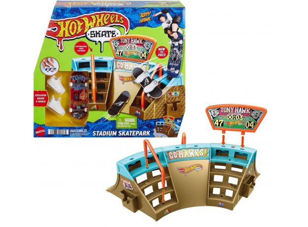 پیست اسکیت انگشتی Hot Wheels مدل Stadium Skatepark, تنوع: HGT91-Stadium, image 