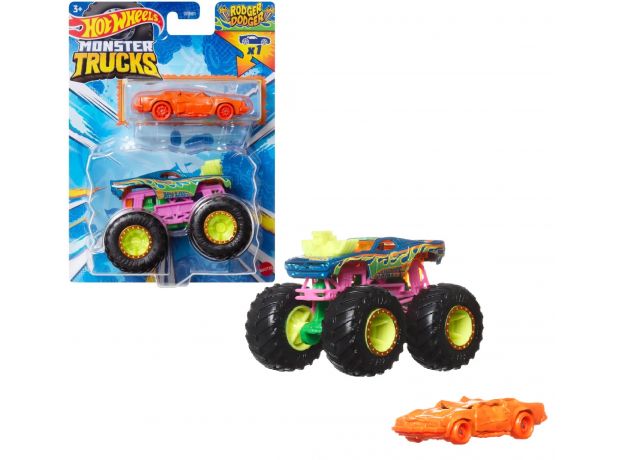 پک 2 تایی ماشین Hot Wheels سری Monster Truck مدل Rodger Dodger, تنوع: GRH81-Rodger Dodger, image 