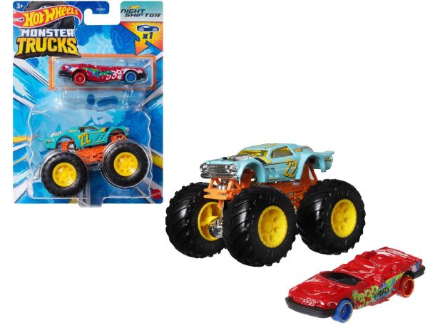 پک 2 تایی ماشین Hot Wheels سری Monster Truck مدل Night Shifter, تنوع: GRH81-Night Shifter, image 