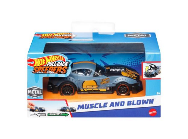 ماشین عقب کش Hot Wheels سری Pull-Back Speeders مدل Muscle and Blown, تنوع: HPT04-Muscle and Blown, image 8