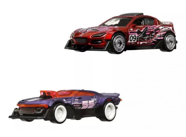 پک 2 تایی ماشین‌ های Hot Wheels سری Pull-Back Speeders مدل  Mod Speederو 2004 Mazda, تنوع: HPR91-Mazda, image 3