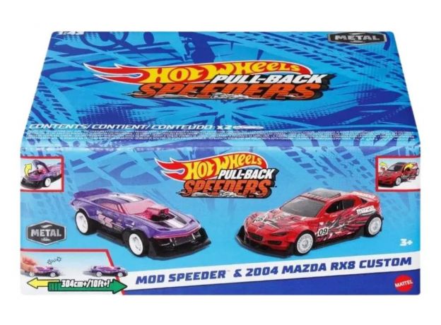 پک 2 تایی ماشین‌ های Hot Wheels سری Pull-Back Speeders مدل  Mod Speederو 2004 Mazda, تنوع: HPR91-Mazda, image 12