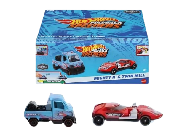 پک 2 تایی ماشین‌ های Hot Wheels سری Pull-Back Speeders مدل Mighty K و Twin Mill, تنوع: HPR91-Mighty K, image 