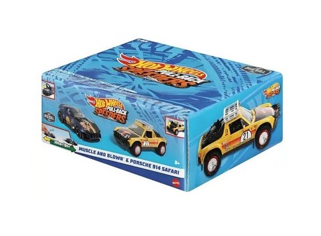 پک 2 تایی ماشین‌ های Hot Wheels سری Pull-Back Speeders مدل  Muscleو  Porsche 914 Safari, تنوع: HPR91-Porsche, image 7