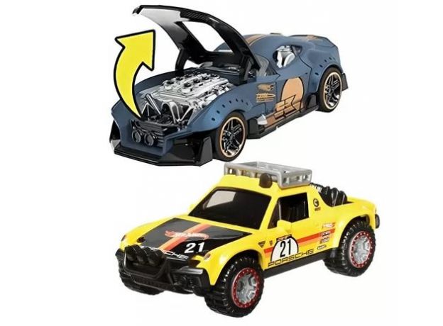 پک 2 تایی ماشین‌ های Hot Wheels سری Pull-Back Speeders مدل  Muscleو  Porsche 914 Safari, تنوع: HPR91-Porsche, image 2