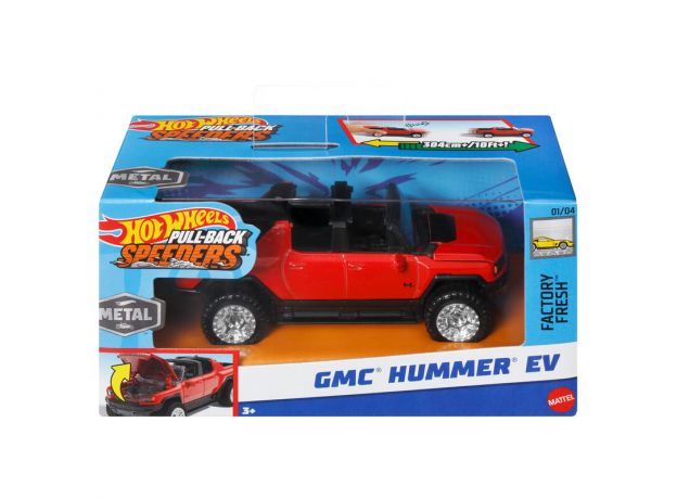 ماشین عقب کش Hot Wheels سری Pull-Back Speeders مدل GMC Hummer EV قرمز, تنوع: HPT04-GMC Hummer EV, image 6