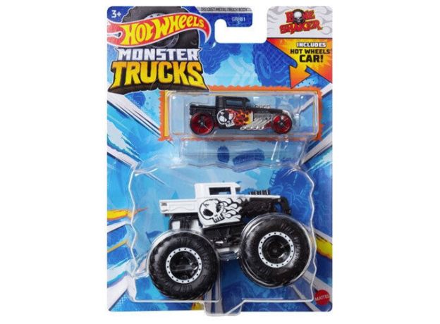 پک 2 تایی ماشین Hot Wheels سری Monster Truck مدل Bone Shaker, تنوع: GRH81-Bone Shaker White, image 3