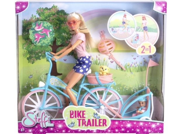 ست عروسک 29 سانتی Steffi Love مدل Bike Trailer به همراه کودک, image 7