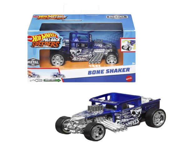 ماشین عقب کش Hot Wheels سری Pull-Back Speeders مدل Bone Shaker, تنوع: HPT04-Bone Shaker, image 