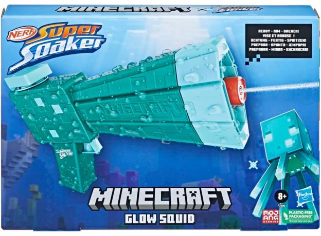 تفنگ آبپاش نرف Nerf مدل Super Soaker Minecraft Glow Squid, image 7