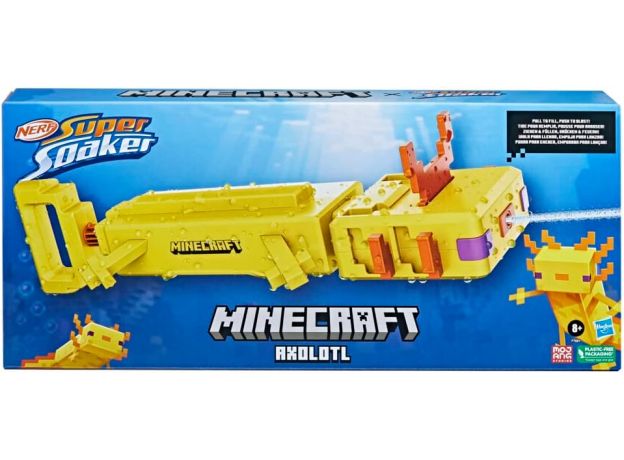 تفنگ آبپاش نرف Nerf مدل Super Soaker Minecraft Axolotl, image 12