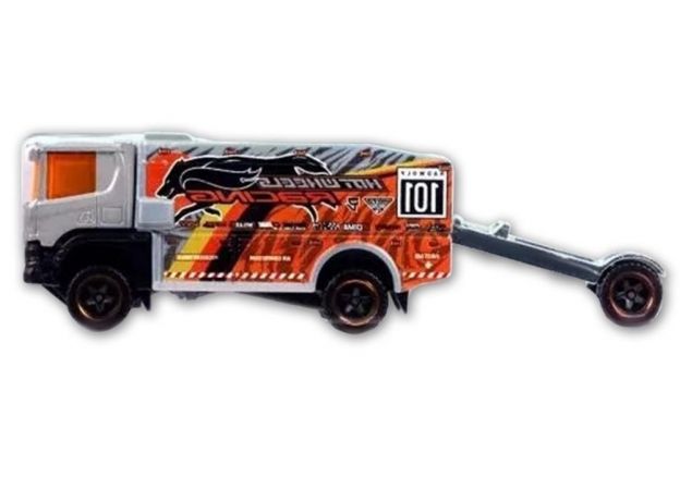 کامیون مسابقه ای Hot Wheels مدل Scania Rally Truck طوسی, تنوع: BFM60-979J-Scania Rally Truck - Gray, image 3