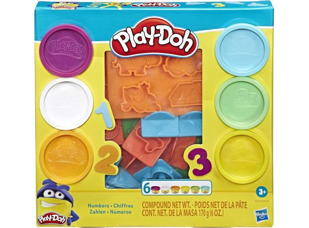 پک 6 تایی خمیربازی به همراه قالب اعداد انگلیسی Play Doh, تنوع: E8530-Numbers, image 