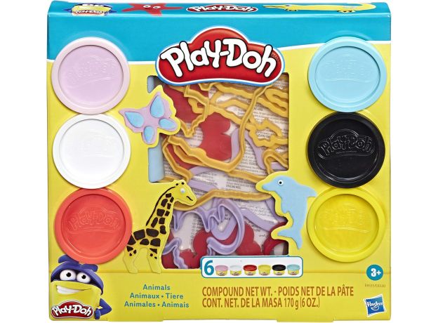 پک 6 تایی خمیربازی به همراه قالب حیوانات Play Doh, تنوع: E8530-Anima, image 