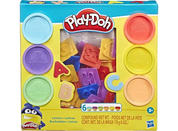 پک 6 تایی خمیربازی به همراه قالب حروف انگلیسی Play Doh, تنوع: E8530-Alphabet, image 