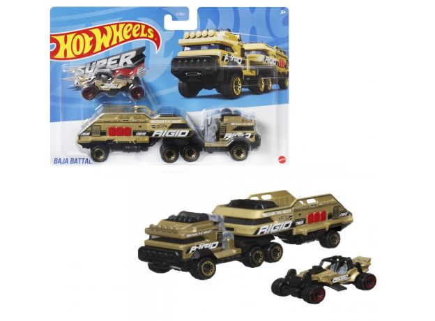 تریلی و ماشین Hot Wheels مدل Baja Battalion, تنوع: BDW51-Baja Battalion, image 