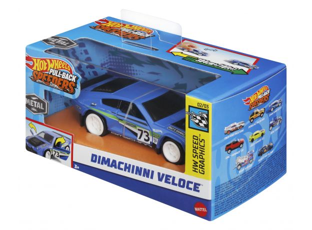 ماشین عقب کش Hot Wheels سری Pull-Back Speeders مدل Dimachinni Veloce, تنوع: HPT04-Dimachinni Veloce, image 8