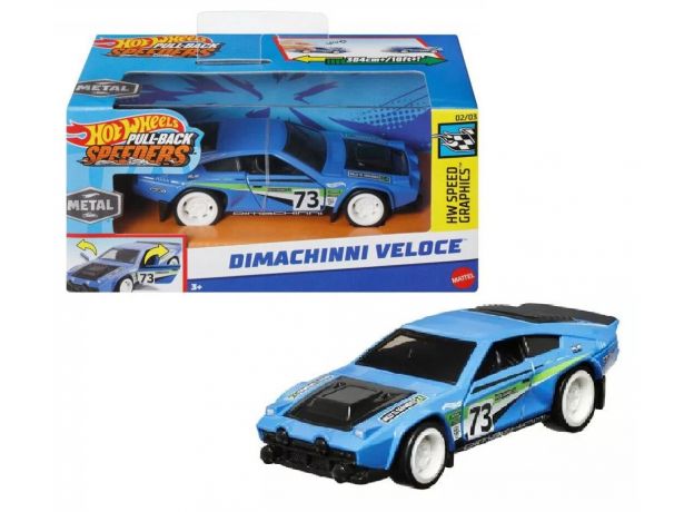 ماشین عقب کش Hot Wheels سری Pull-Back Speeders مدل Dimachinni Veloce, تنوع: HPT04-Dimachinni Veloce, image 