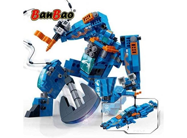 ربات ساختنی 2 در 1 آبی 291 قطعه Banbao, تنوع: 6318-Mech, image 3