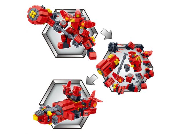 ربات ساختنی 2 در 1 قرمز 351 قطعه Banbao, تنوع: 6316-Mech, image 5