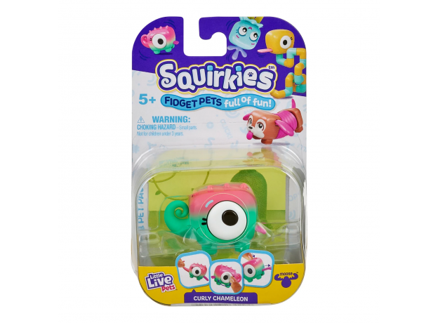 فیجت حیوون کوچولوی Squirkies مدل Curly Chameleon, image 