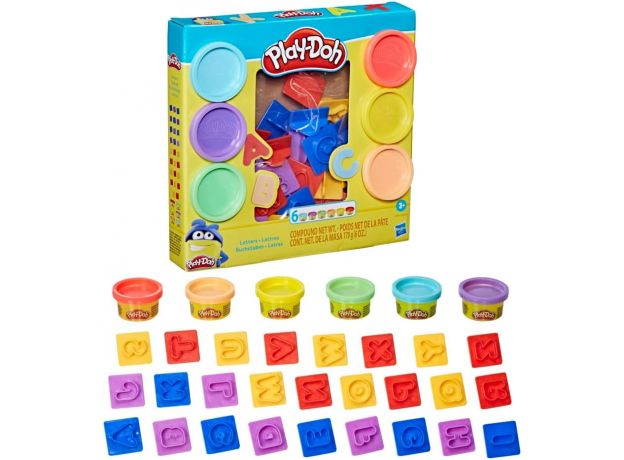 پک 6 تایی خمیربازی به همراه قالب حروف انگلیسی Play Doh, تنوع: E8530-Alphabet, image 