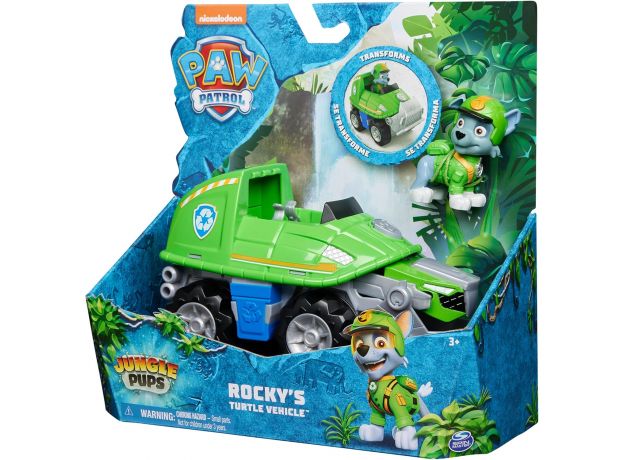 ماشین لاک پشتی با فیگور راکی سگ های نگهبان Paw Patrol سری Jungle Pups, تنوع: 6067778-Rocky, image 12