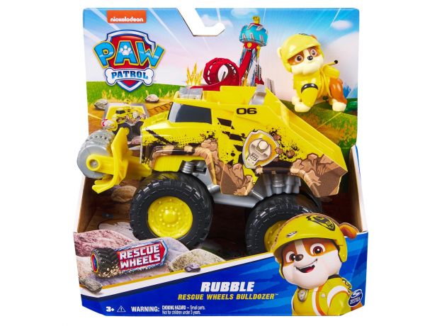 بولدوزر نجات با فیگور رابل سگ های نگهبان Paw Patrol سری Rescue Wheels, تنوع: 6069372-Rubble, image 12