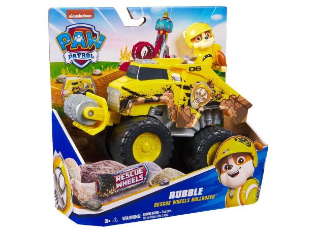 بولدوزر نجات با فیگور رابل سگ های نگهبان Paw Patrol سری Rescue Wheels, تنوع: 6069372-Rubble, image 13