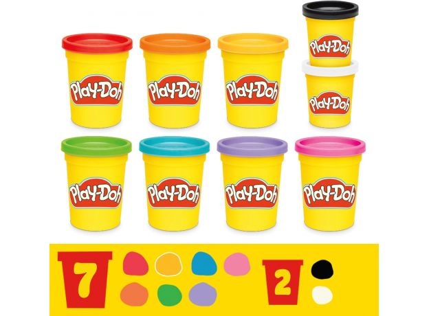 پک 9 تایی خمیر بازی Play Doh مدل رنگ های محبوب, image 13