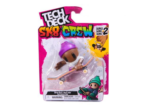 اسکیت انگشتی و فیگور تک دک Tech Deck مدل SK8 Crew سری 2 با کلاه بنفش, image 