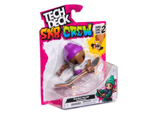 اسکیت انگشتی و فیگور تک دک Tech Deck مدل SK8 Crew سری 2 با کلاه بنفش, image 6