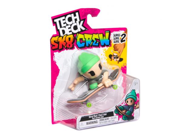 اسکیت انگشتی و فیگور تک دک Tech Deck مدل SK8 Crew سری 2 با کلاه سبز, image 6